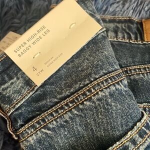 Super high rise baggy wide leg jean